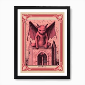 Gargoyle Tarot Pink Art Print