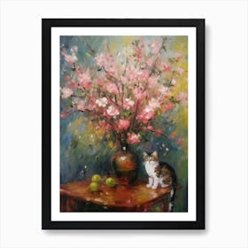 Apple Blossom With A Cat 3 Art Print