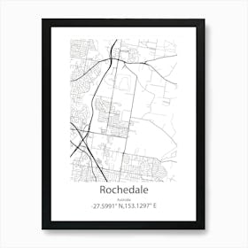 Rochedale,Australia Minimalist Map Art Print