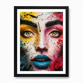 Face With Paint Splatters Art Print