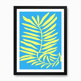 Leaves Blue Art Print