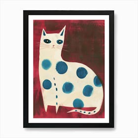 Polka Dot Cat 13 Art Print