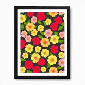 Alstromeria Repeat 2retro Flower Art Print