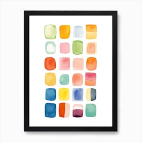 Watercolor Squares Art Print