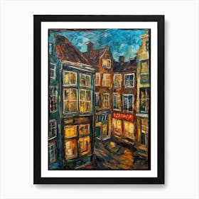 Window View Of Amsterdam In The Style Of Expressionism 2 Art Print