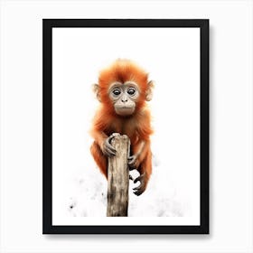 Watercolour Jungle Animal Red Howler Monkey 4 Art Print