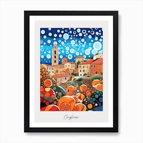 Poster Of Cagliari, Italy, Illustration In The Style Of Pop Art 4 Art Print