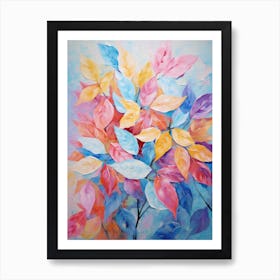 Pastel Leaves Painting Art Print