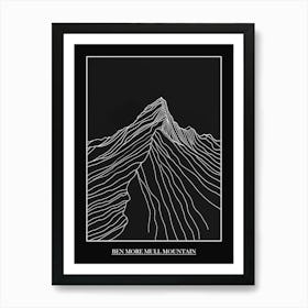 Ben More Mull Mountain Line Drawing 2 Poster Art Print