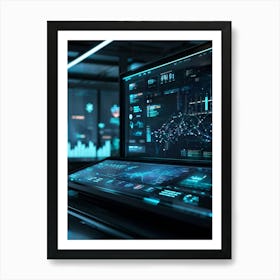 Advanced Digital Interface Showcasing Scientific Data Analysis Powered By Artificial Intelligence N (1) Art Print