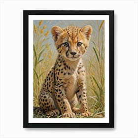 Cheetah Cub Art Print