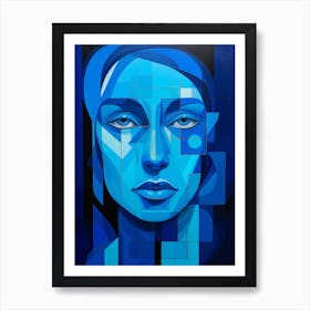 Abstract Geometric Lady Portrait 1 Art Print