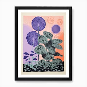 Colourful Botanical Risograph Style 39 Art Print