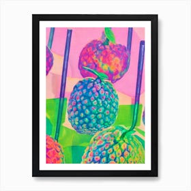 Custard Apple Risograph Retro Poster Fruit Art Print