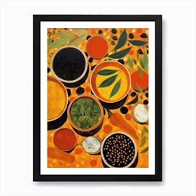 African Cuisine Matisse Inspired Illustration5 Art Print