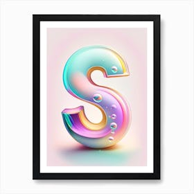 S, Alphabet Bubble Rainbow 1 Art Print