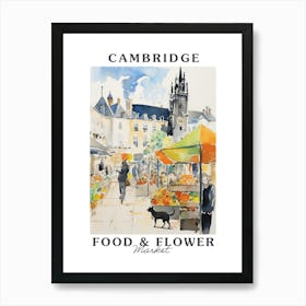 Food Market With Cats In Cambridge 2 Poster Art Print