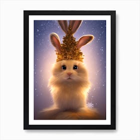 Christmas Bunny 3 Art Print