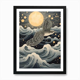 Grey Plover 2 Gold Detail Painting Art Print