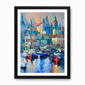 Port Of Gdańsk Poland Abstract Block harbour Art Print