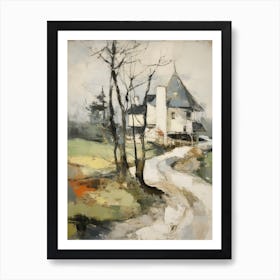 Cottage In The Countryside Painting 4 Art Print