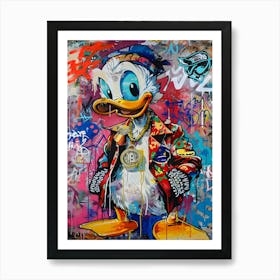 Donald Duck pop art graffiti 2 Art Print