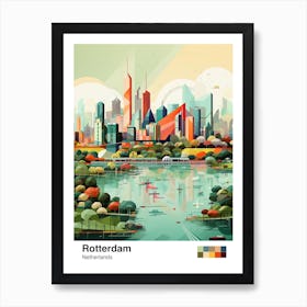 Rotterdam, Netherlands, Geometric Illustration 3 Poster Art Print