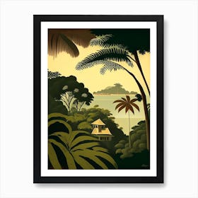 Roatan Honduras Rousseau Inspired Tropical Destination Art Print