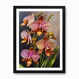 Paphiopedilum Orchids Oil Painting Art Print