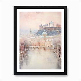 Dreamy Winter Painting Salzburg Austria 2 Art Print