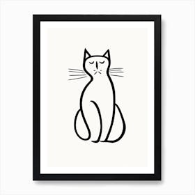 Cat Line Drawing Sketch 7 Art Print