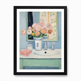 A Vase With Ranunculus, Flower Bouquet 2 Art Print