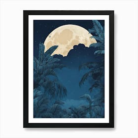 Full Moon In The Jungle 9 Art Print