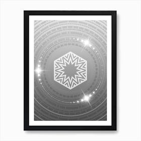 Geometric Glyph in White and Silver with Sparkle Array n.0194 Art Print