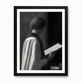 Priest Reading A Book Art Print