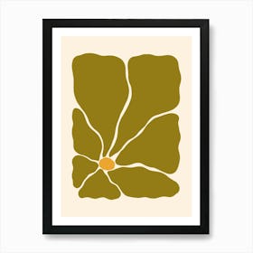 Abstract Flower 03 - Yellow Green Art Print