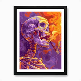 Skeleton Smoking A Cigarette 5 Art Print