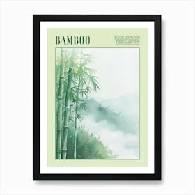 Bamboo Tree Atmospheric Watercolour Painting 8 Poster Art Print