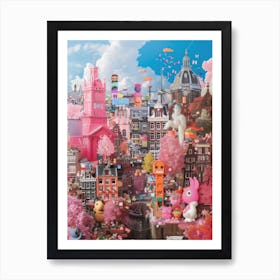 Amsterdam   Retro Collage Style 4 Art Print