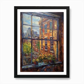 Window View Of Toronto Canada Impressionism Style 2 Art Print