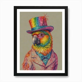 Parrot In A Top Hat Art Print