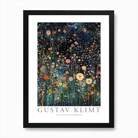 Gustav Klimt Print Night Klimt Poster Klimt Exhibition Poster Painting Wildflower Garden  Art Print