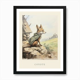 Beatrix Potter Inspired  Animal Watercolour Coyote 1 Art Print