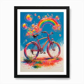 Rainbow Bike Art Print