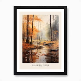 Autumn Forest Landscape Bialowieza Forest Poland 3 Poster Art Print