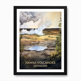 Hawaii Volcanoes Park Watercolour 1 Art Print