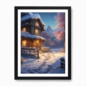 House In The Snow Art Print
