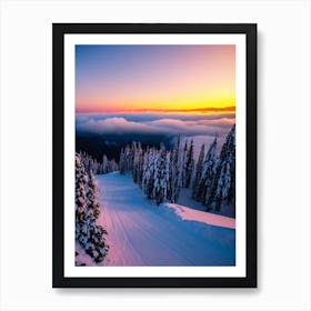 Termas De Chillán, Chile Sunrise Skiing Poster Art Print