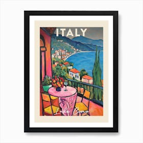 Lake Como Italy 5 Fauvist Painting  Travel Poster Art Print