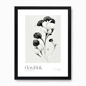 Floral Ink Botanical 5 Art Print
